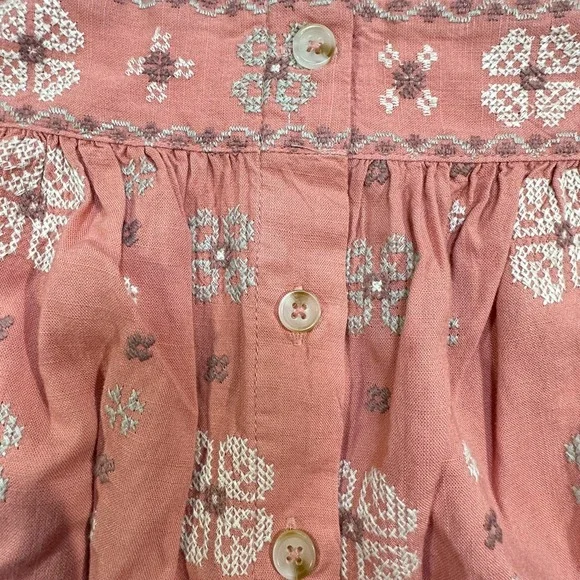 Torrid Linen Eyelet Tunic Embroidered Size XL Square Neck Flutter Boho Hippie - Picture 5 of 15